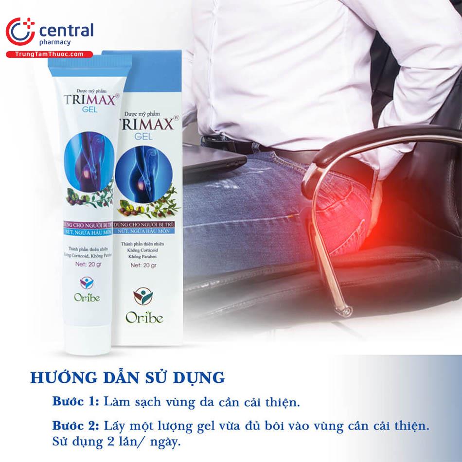 Gel Trimax giảm đau rát hậu môn