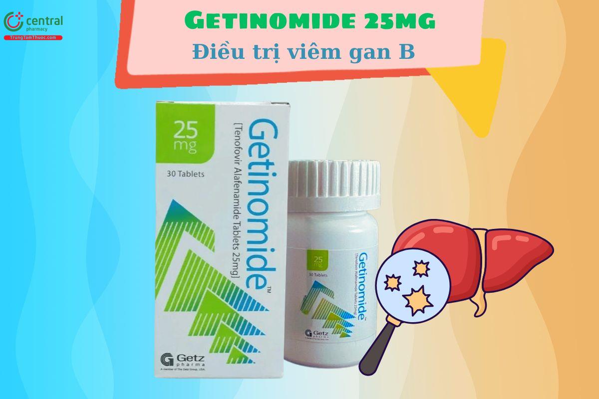 Thuốc Getinomide 25mg điều trị viêm gan B mạn tính