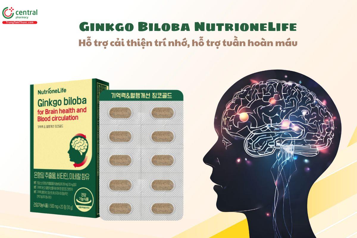 Ginkgo Biloba NutrioneLife - Tăng tuần hoàn não, cải thiện trí nhớ