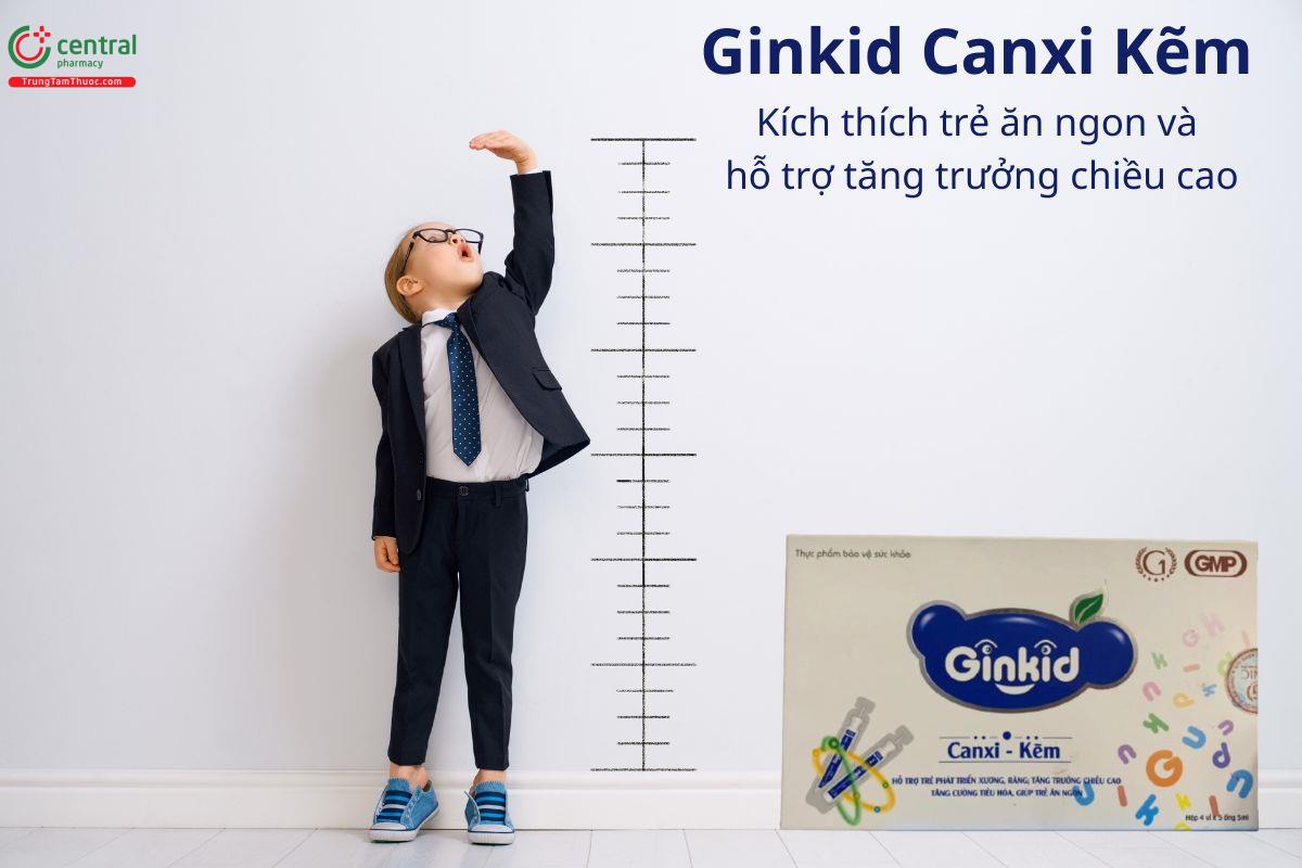 Ginkid Canxi Kẽm kích thích trẻ ăn ngon, tăng trưởng chiều cao