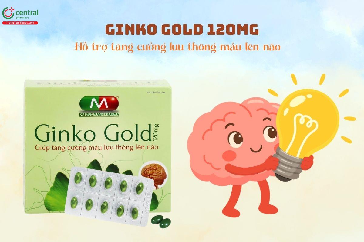 Ginko Gold 120mg - Hoạt huyết, tăng cường lưu thông máu lên não