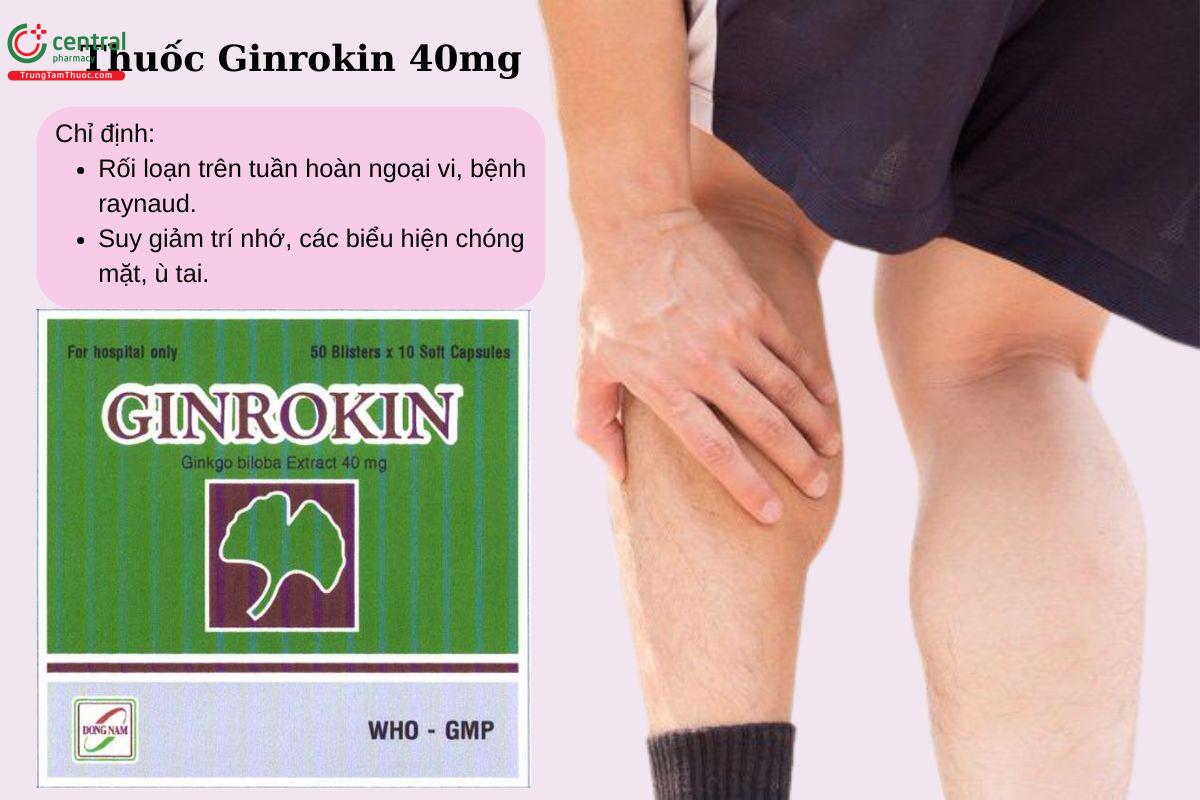 Chỉ định của thuốc Ginrokin 40mg