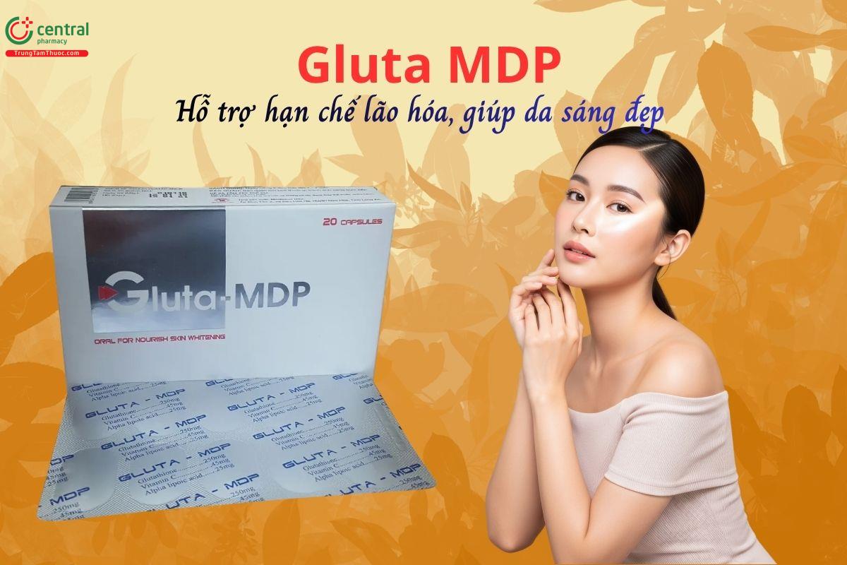 Gluta MDP giúp hạn chế lão hóa da, dưỡng da sáng mịn, đều màu