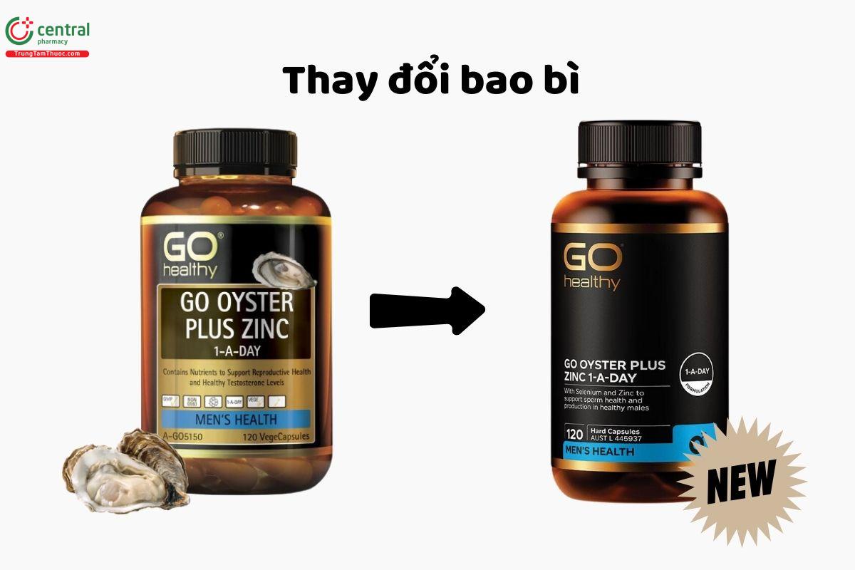 Thay đổi bao bì sản phẩm Go Healthy Go Oyster Plus Zinc 1- A-Day