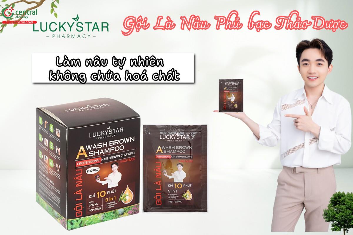 Dầu gội phủ bạc Lucky Star màu nâu - Nâu tóc tự nhiên lấy lại thanh xuân