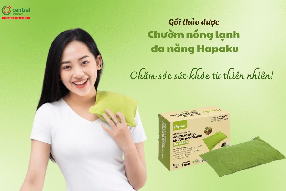 Gối thảo dược chườm nóng lạnh đa năng Hapaku - Chăm sóc sức khỏe từ thiên nhiên!