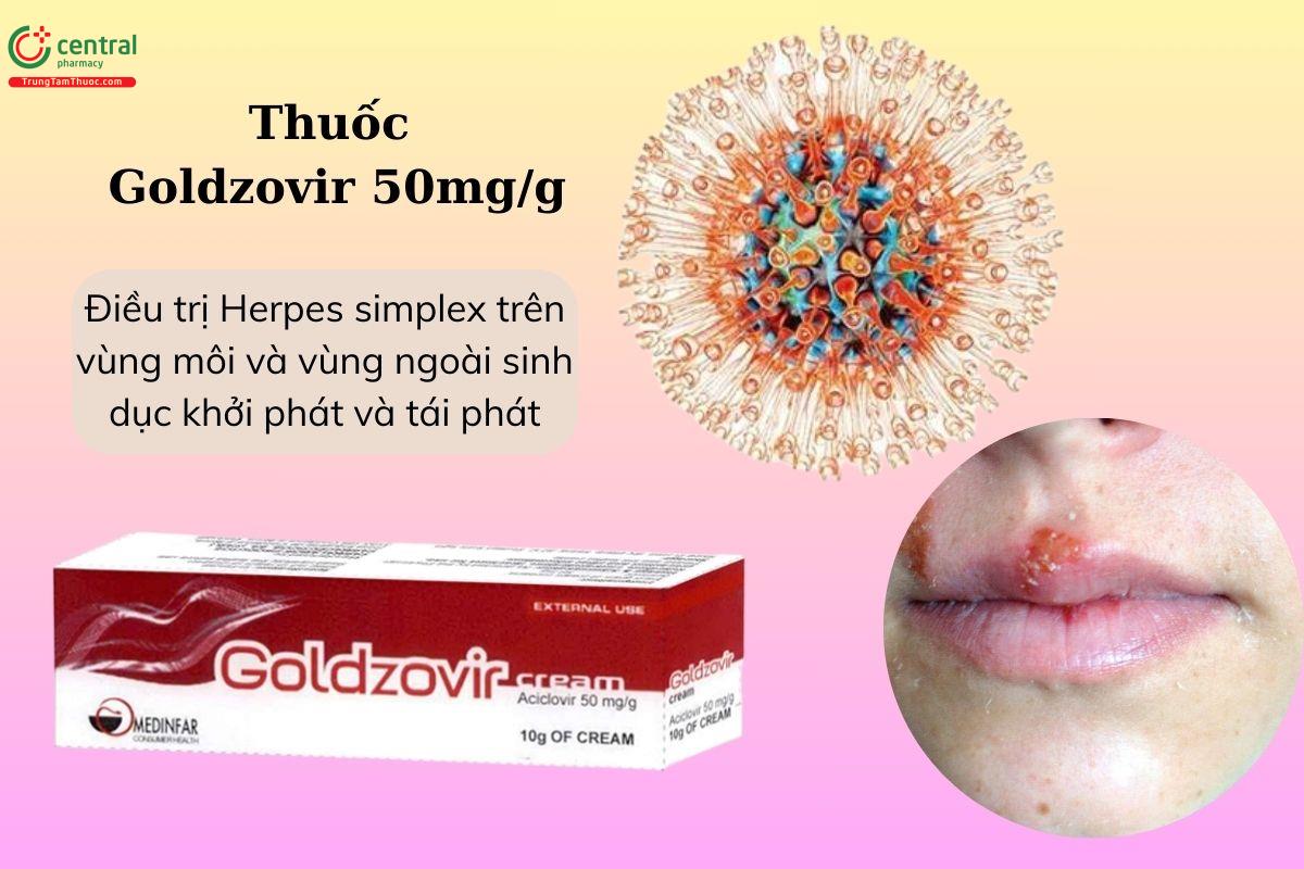 Chỉ định của thuốc Goldzovir 50mg/g