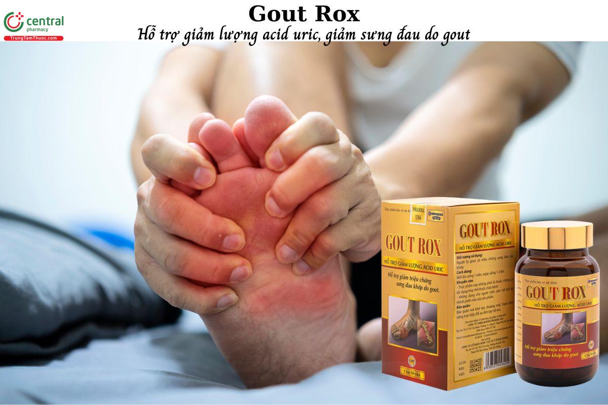 Gout Rox - hỗ trợ giảm lượng acid uric, giảm sưng đau do gout