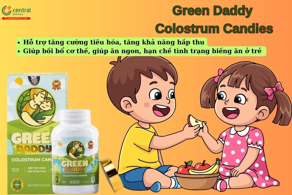 Green Daddy Colostrum Candies giúp hỗ trợ tăng cường tiêu hóa, tăng cường khả năng hấp thu 