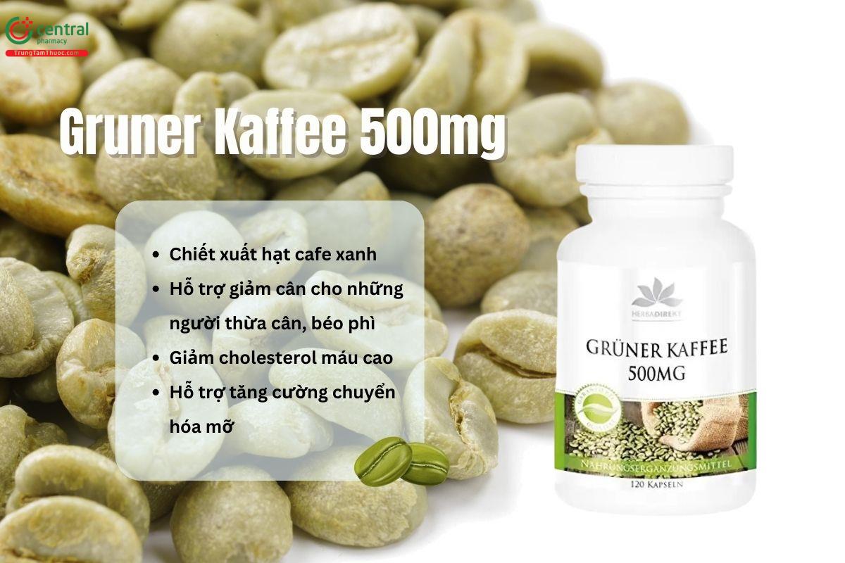 Gruner Kaffee 500mg Herba Direkt đốt cháy mỡ thừa, hỗ trợ giảm cân