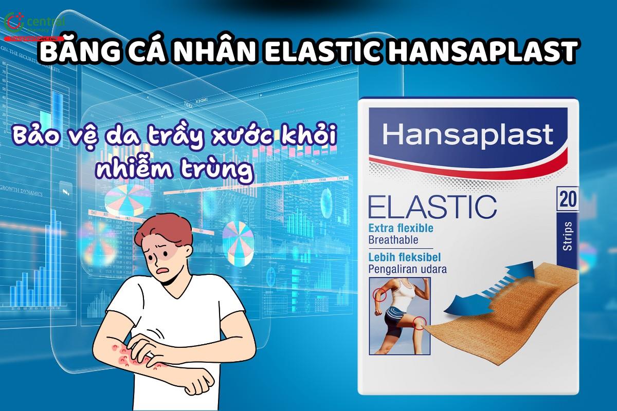 Băng cá nhân Hansaplast Elastic bảo vệ vết thương hở khỏi nhiễm trùng