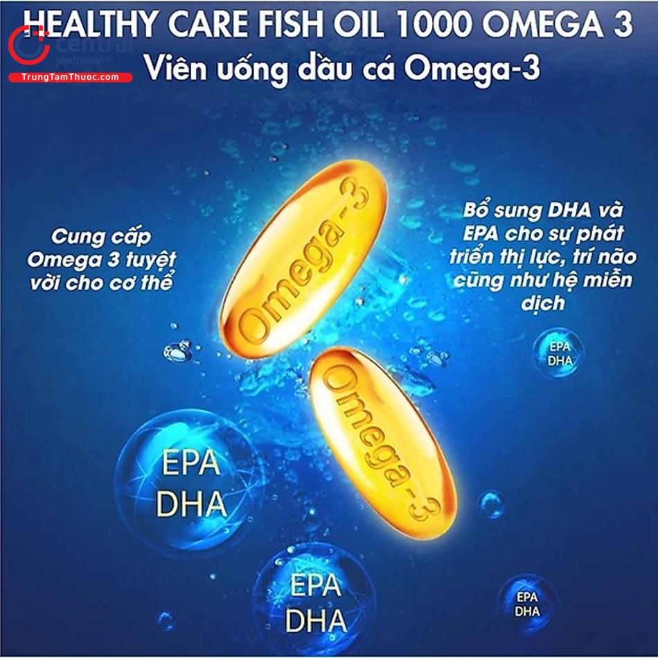 Tác dụng của Healthy Care Fish Oil 1000mg Omega 3
