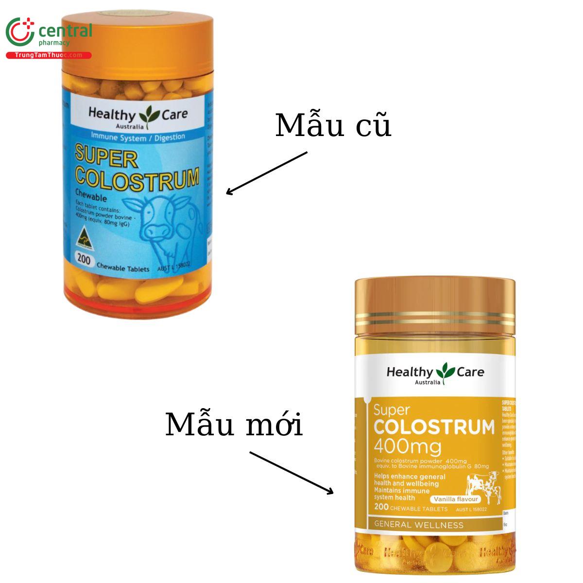 Thông báo về thay đổi bao bì Healthy Care Super Colostrum 400mg
