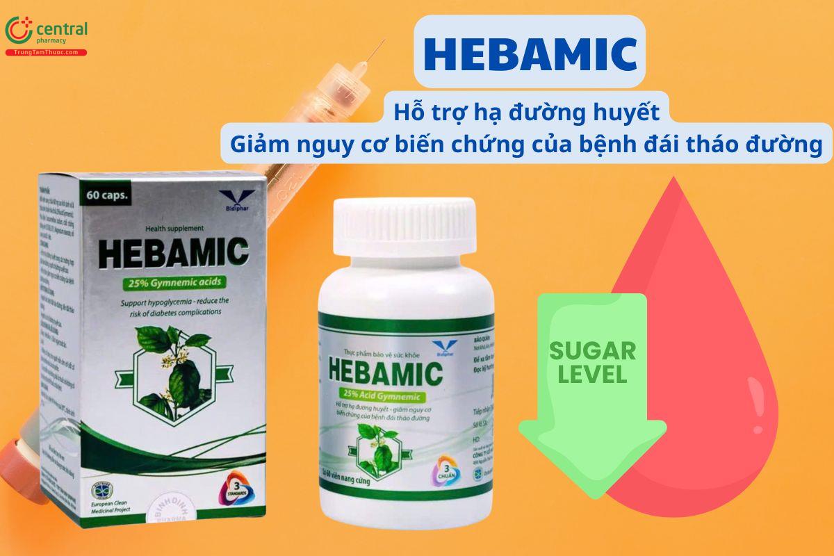 Viên uống Hebamic giúp giảm đường huyết