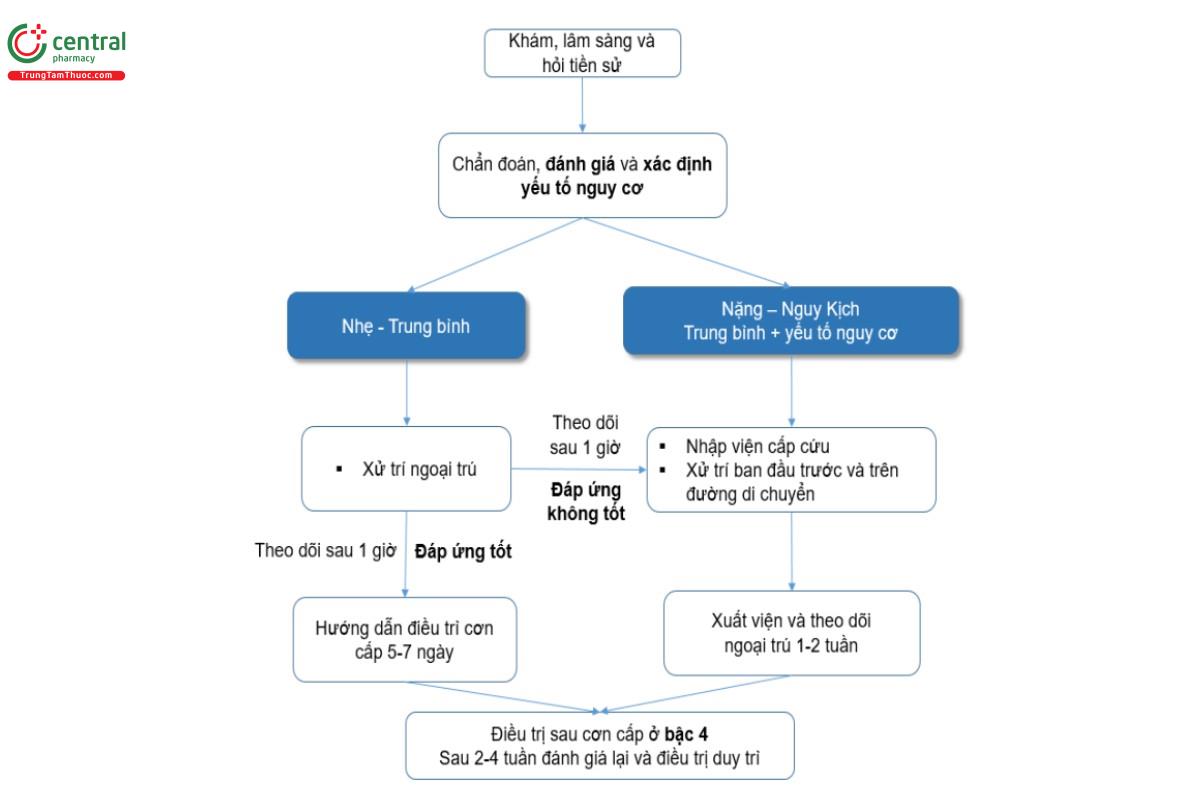 Hình 3.3. Sơ đồ xử trí cơn hen