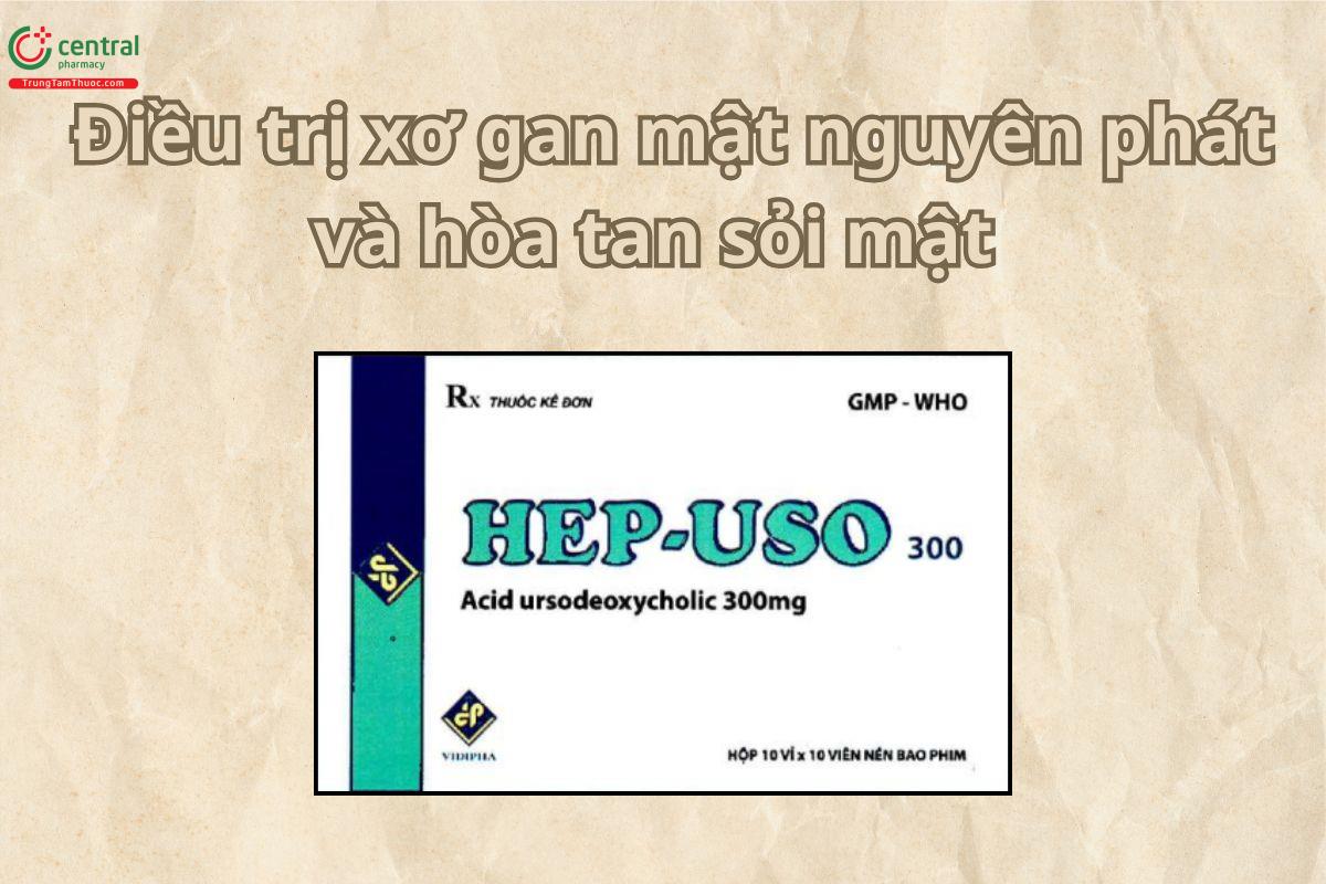 Thuốc Hep-Uso 300 điều trị xơ gan mật nguyên phát, hòa tan sỏi mật