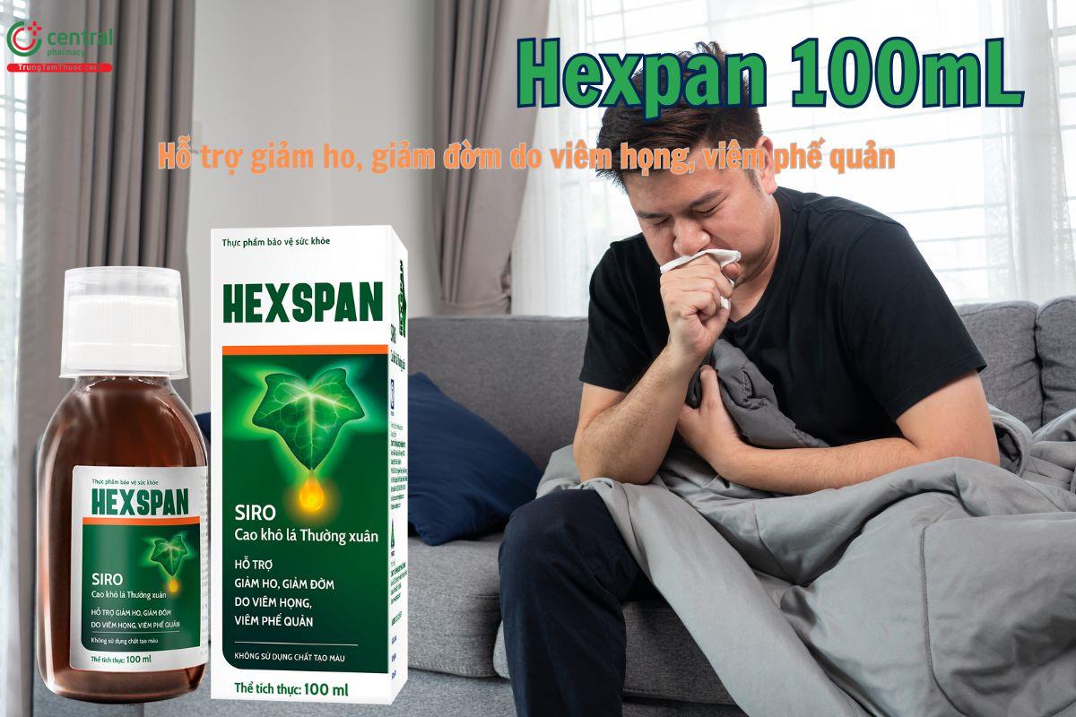 Siro Hexspan 100ml giảm ho do viêm họng, viêm phế quản