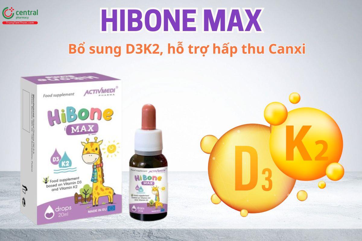 HiBone Max bổ sung D3K2 hỗ trợ hấp thu Canxi
