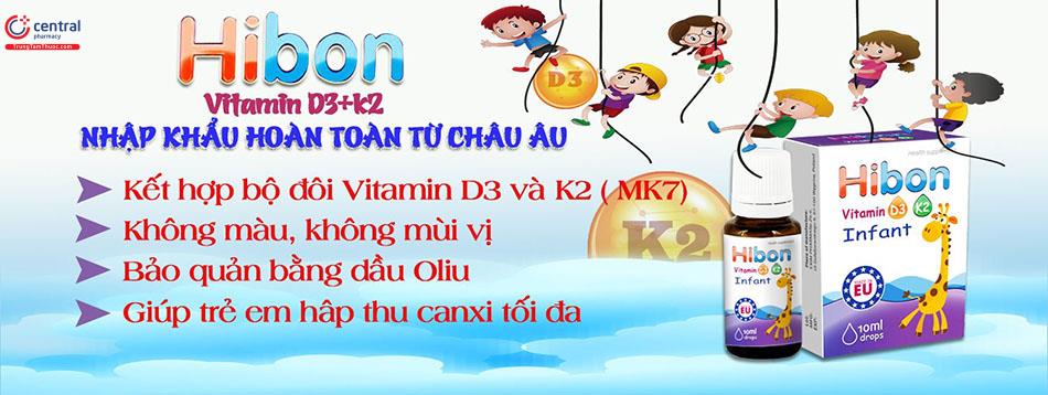 Hình 2: Công dụng của Hibon Vitamin D3 k2 Infant