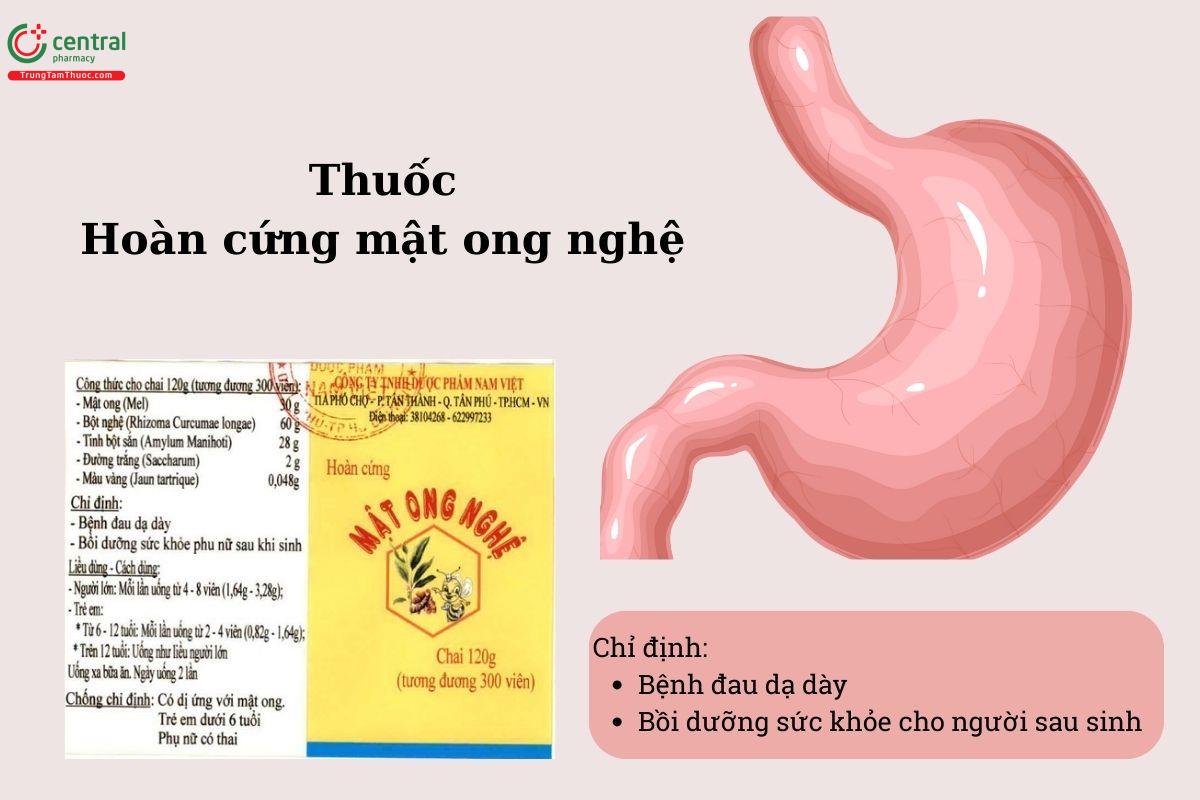 Chỉ định của thuốc Hoàn cứng mật ong nghệ
