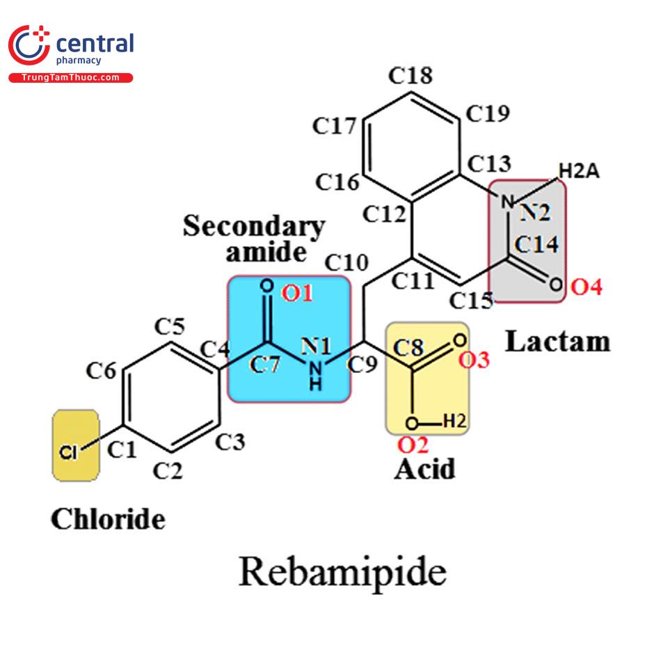 Hình 1: Công thức cấu tạo của Rebamipide