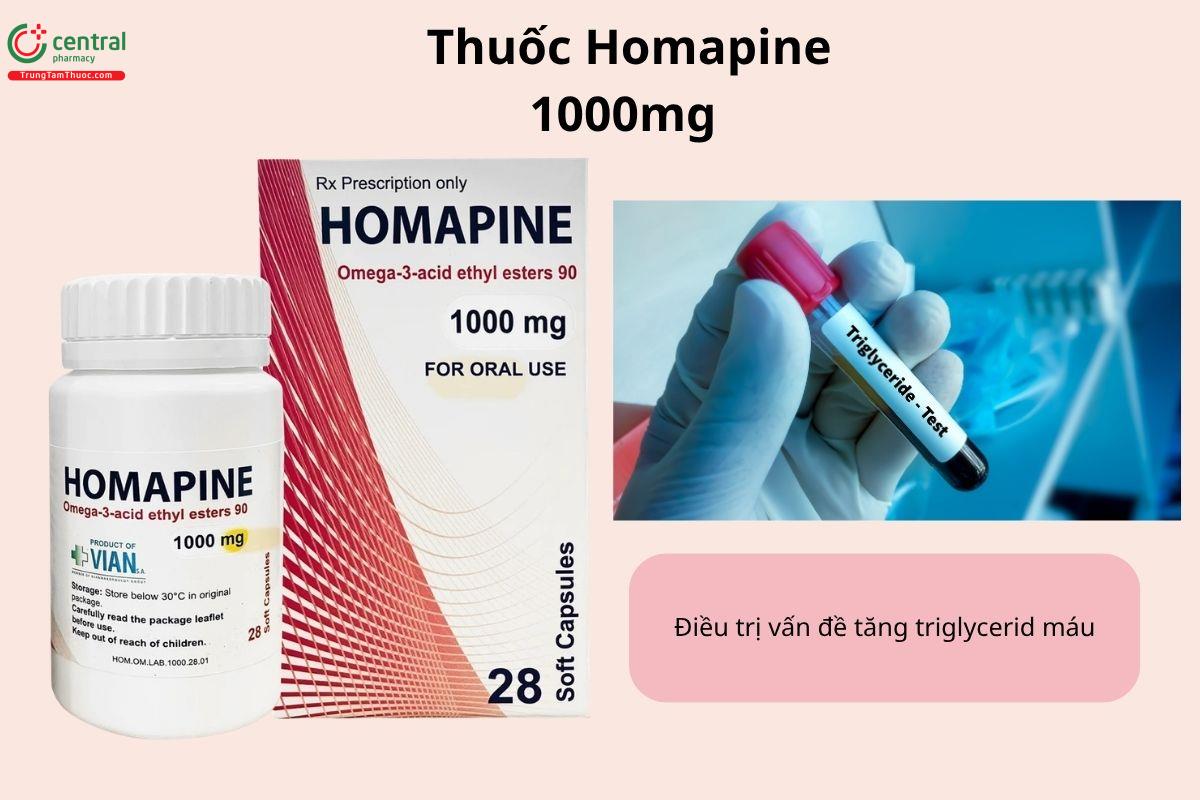 Chỉ định của thuốc Homapine 1000mg