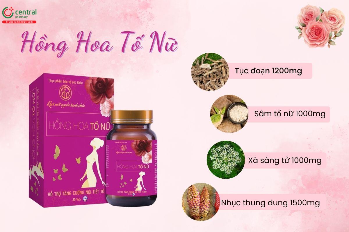 Hồng Hoa Tố Nữ tăng cường nội tiết tố nữ, cải thiện vẻ đẹp làn da