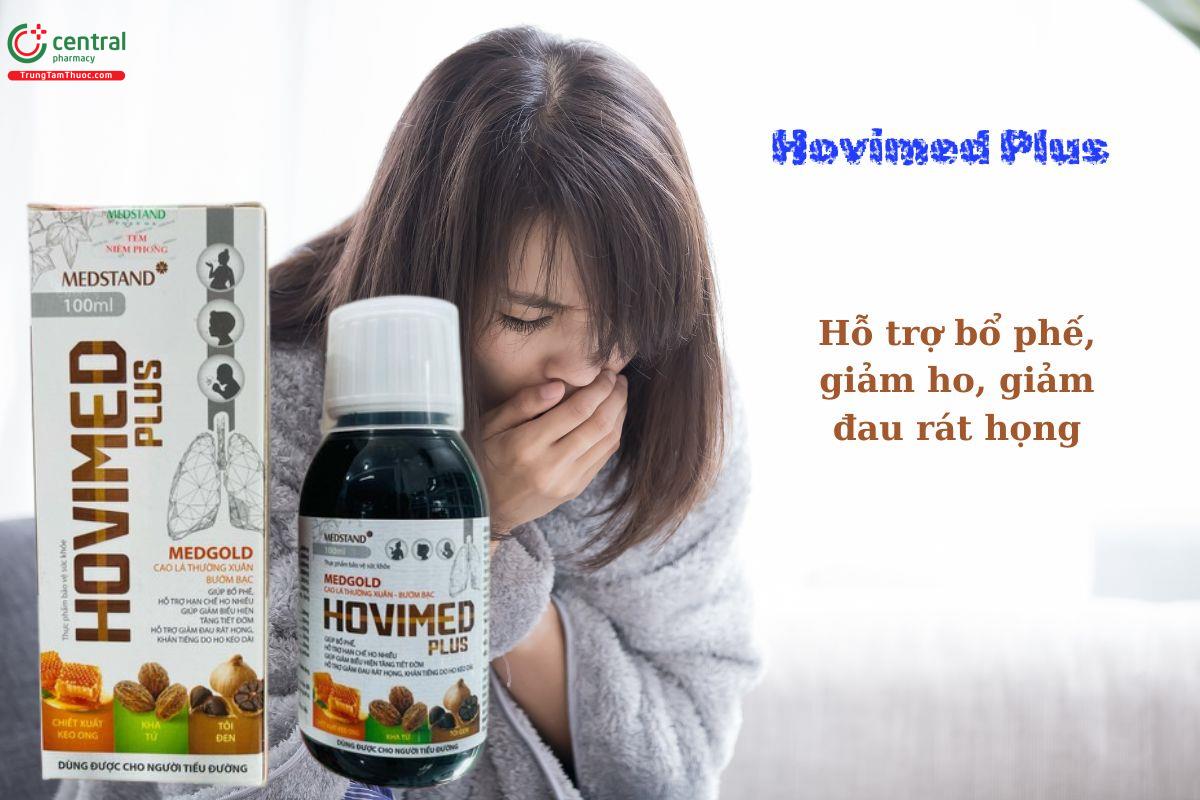 Hovimed Plus hỗ trợ bổ phế, giảm ho, giảm đau rát họng