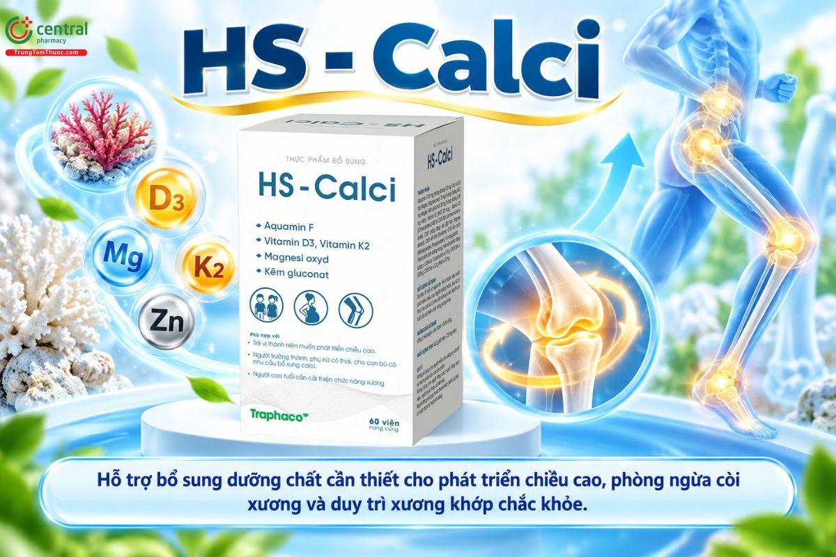 HS - Calci bổ sung canxi hữu cơ, Lysine, Taurin và vitamin B hỗ trợ phát triển chiều cao 