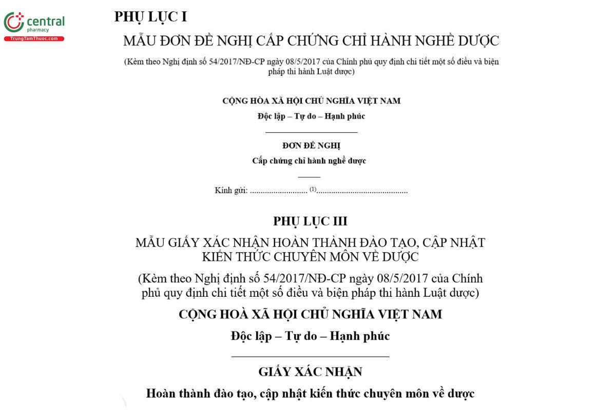 Một số mẫu đơn, tài liệu