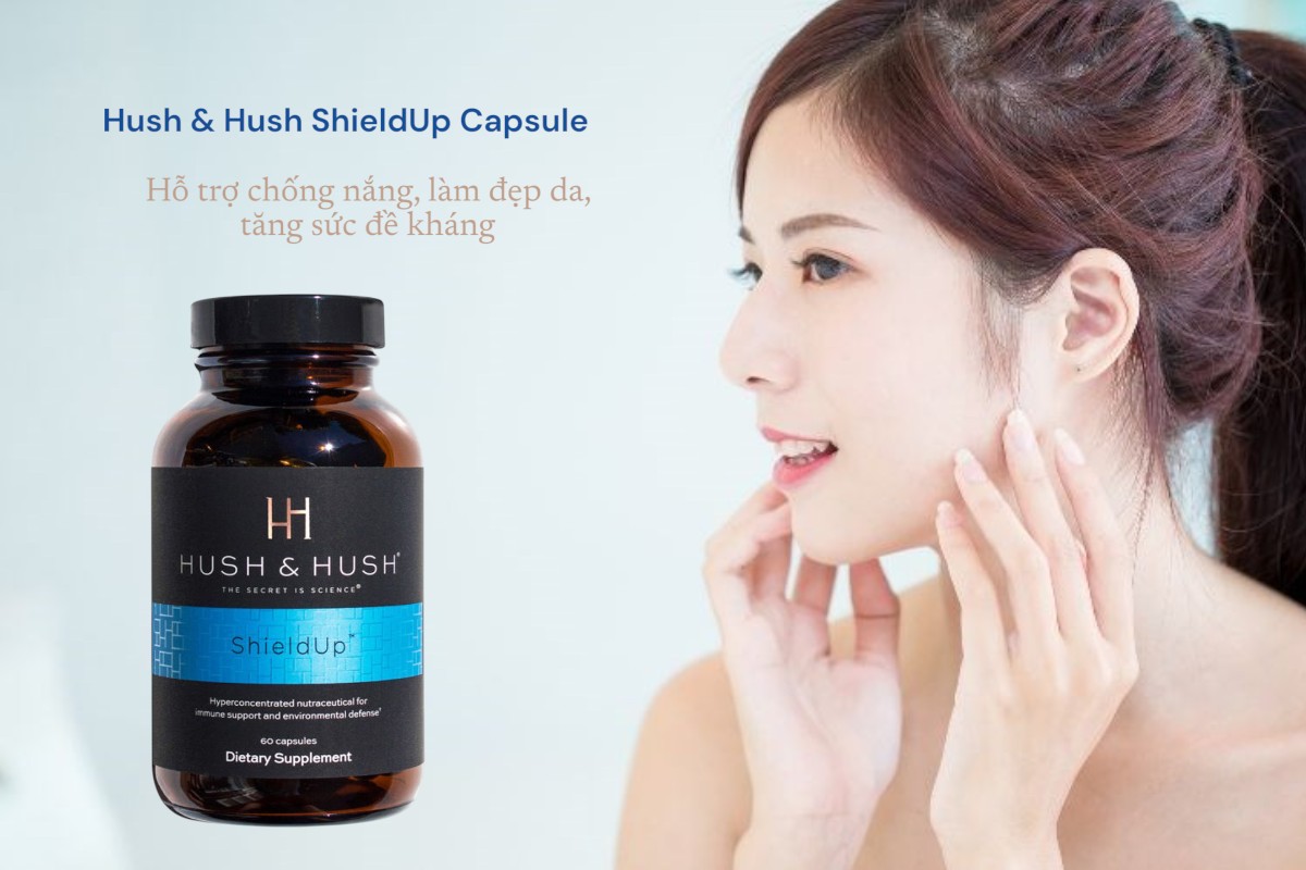 Hush & Hush ShieldUp Capsule hỗ trợ chống nắng, bảo vệ da, tăng đề kháng