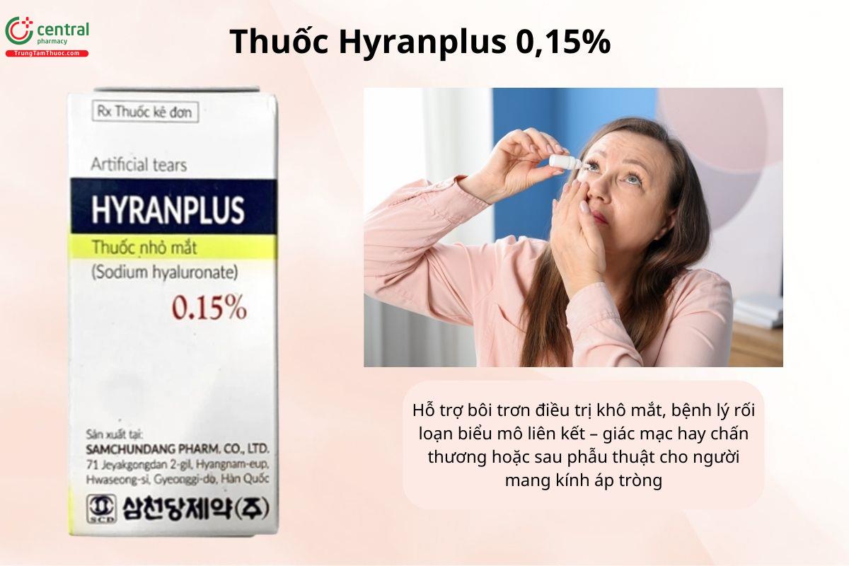 Chỉ định của thuốc Hyranplus 0,15%
