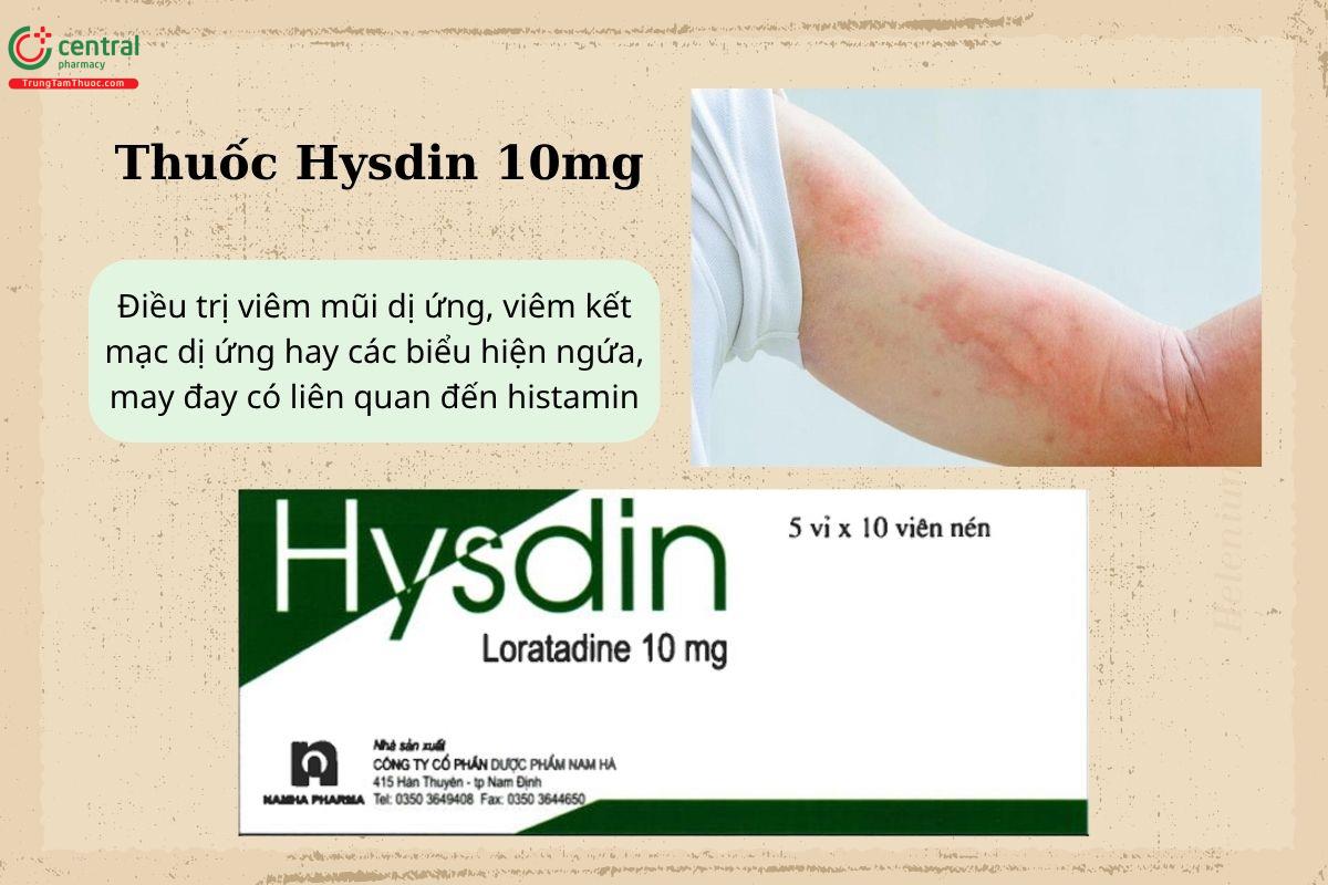 Chỉ định của thuốc Hysdin 10mg