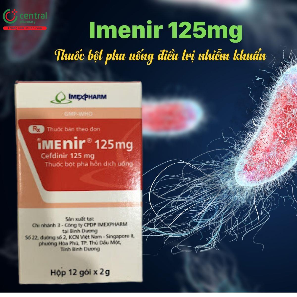 Thuốc Imenir 125mg trị nhiễm khuẩn hô hấp, tiết niệu, da