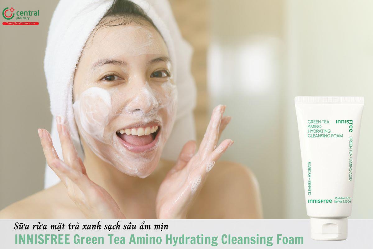 Sữa rửa mặt sạch sâu ẩm mịn Innisfree Green Tea Amino Hydrating Cleansing Foam