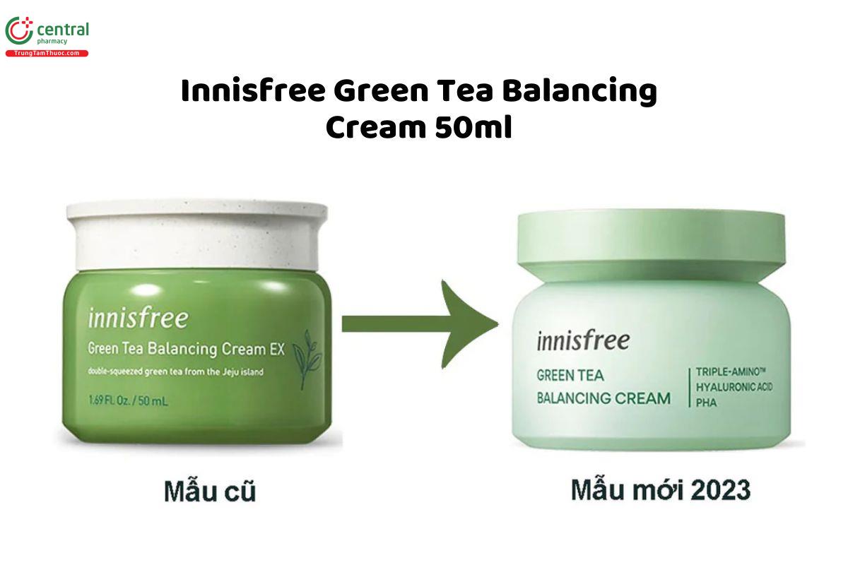 Thay đổi bao bì Innisfree Green Tea Balancing Cream 50ml