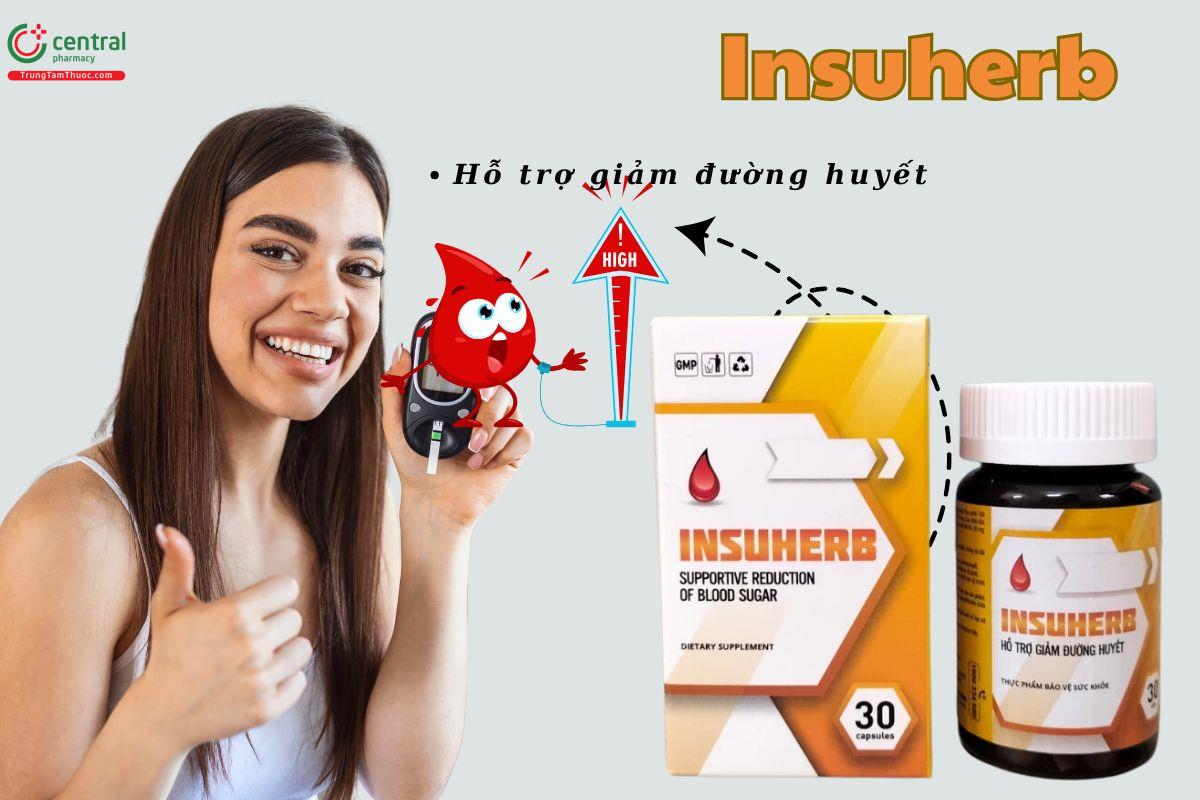 Viên uống Insuherb hỗ trợ giảm đường huyết