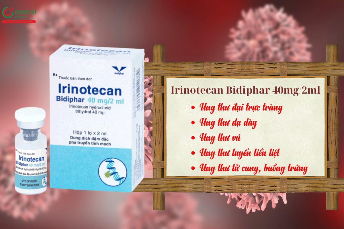 Thuốc Irinotecan Bidiphar 40mg/2ml điều trị ung thư đại trực tràng