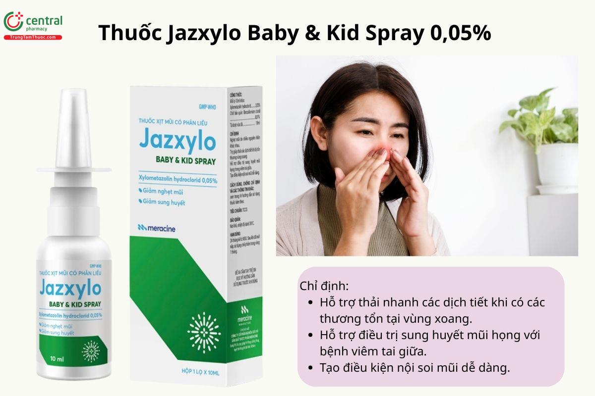 Chỉ định của thuốc Jazxylo Baby & Kid Spray 0,05%