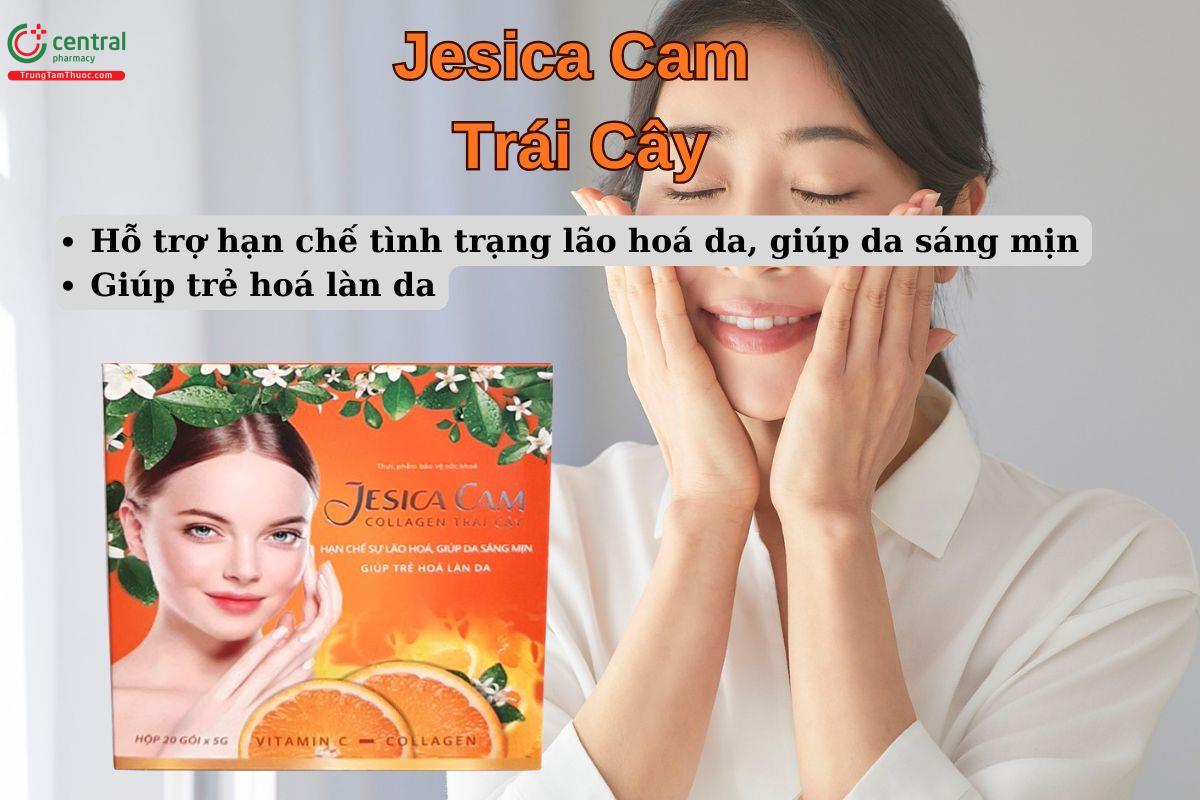 Jesica Cam Collagen Trái Cây giúp hạn chế sự lão hoá da, giúp da sáng mịn