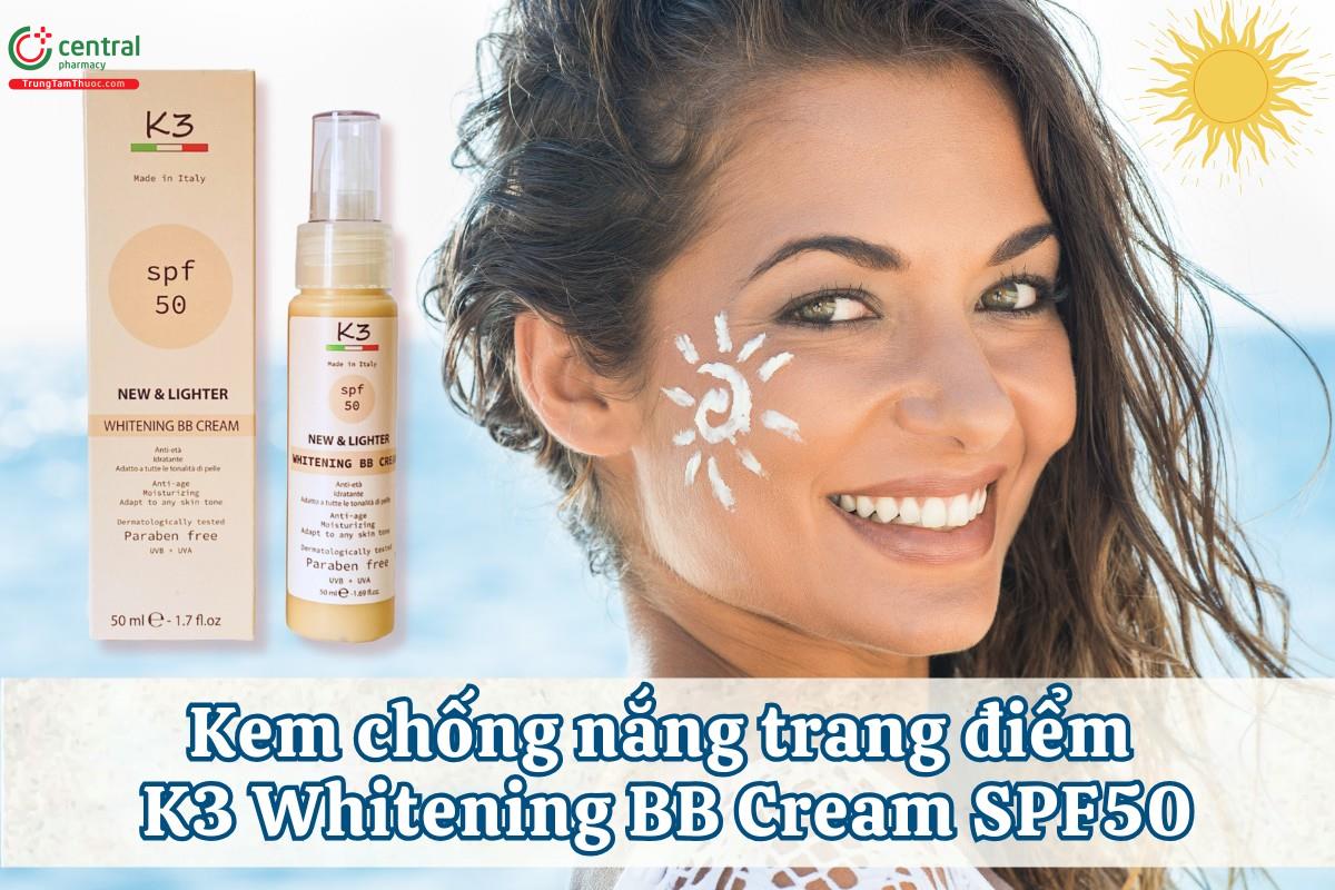 Kem chống nắng trang điểm K3 Whitening BB Cream SPF50 50ml bảo vệ da 