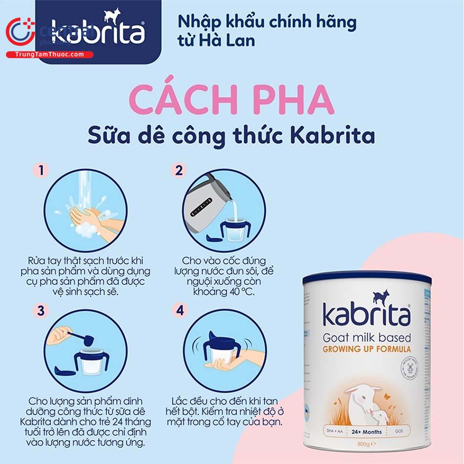 Cách pha sữa dê Kabrita số 3 800g