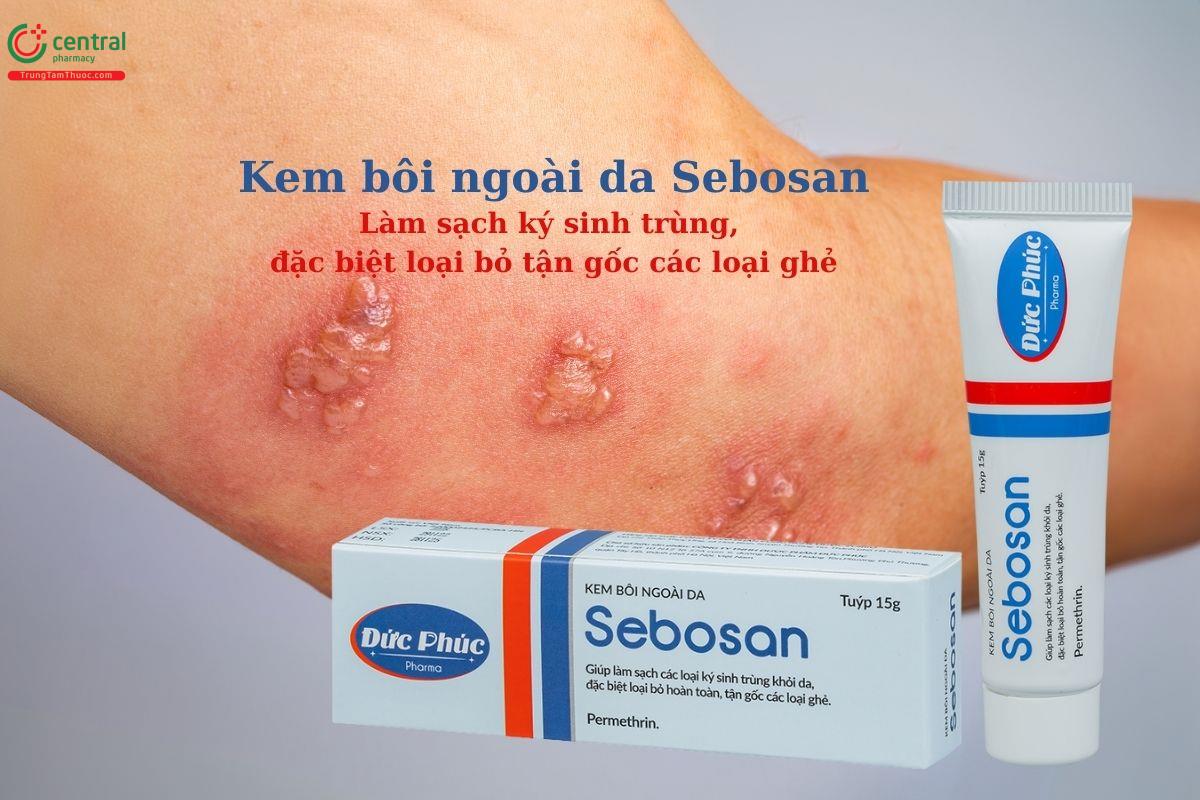 Kem bôi ngoài da Sebosan loại bỏ các loại ký sinh trùng trên da