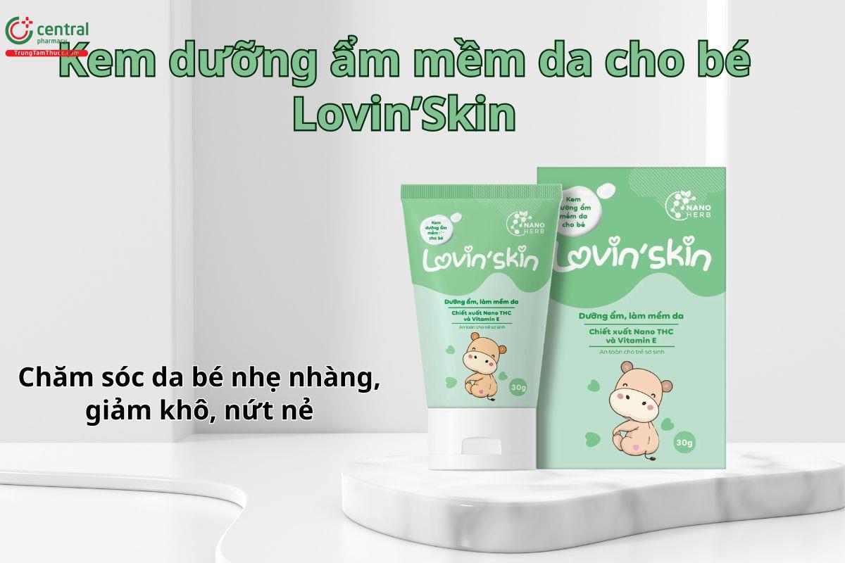 Kem dưỡng ẩm cho bé Lovin'Skin giúp chăm sóc da hằng ngày, hỗ trợ cải thiện tình trạng khô, nứt nẻ