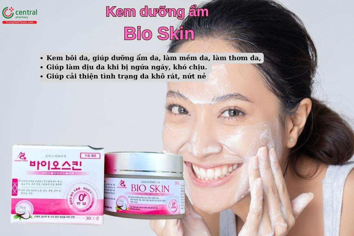 Kem dưỡng ẩm Bio Skin giúp làm giảm tình trạng khô da, nứt nẻ da,..
