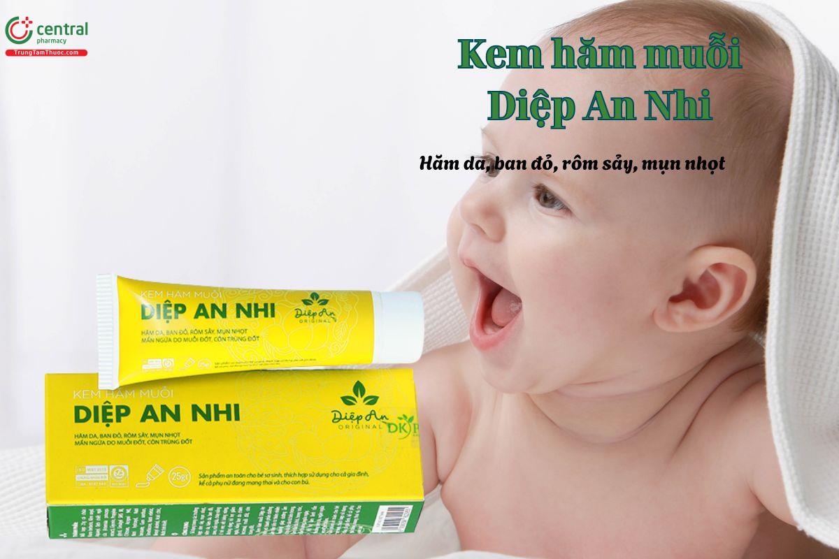 Kem hăm muỗi Diệp An Nhi giúp giảm tình trạng hăm da, ban đỏ, rôm sảy, mụn nhọt cho trẻ em,...