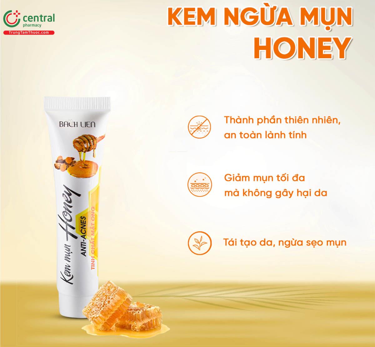 Kem ngừa mụn Honey 15g giúp giảm thâm nám da