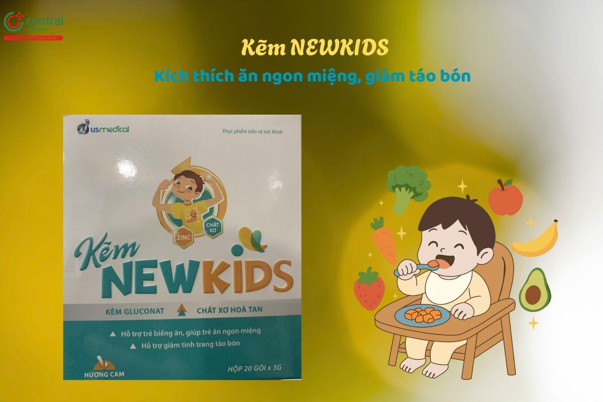 Kẽm NewKids kích thích ăn ngon miệng, giảm táo bón