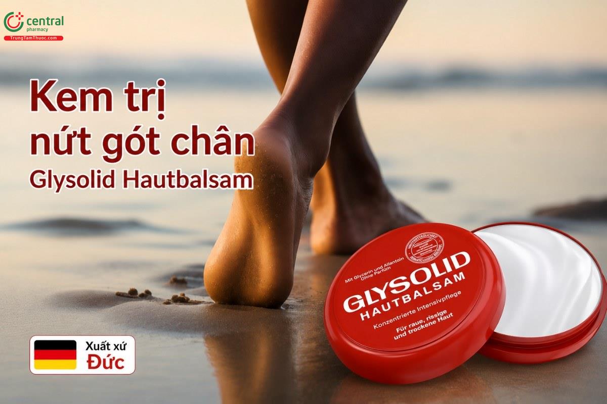 Kem trị nứt gót chân Glysolid Hautbalsam của Đức