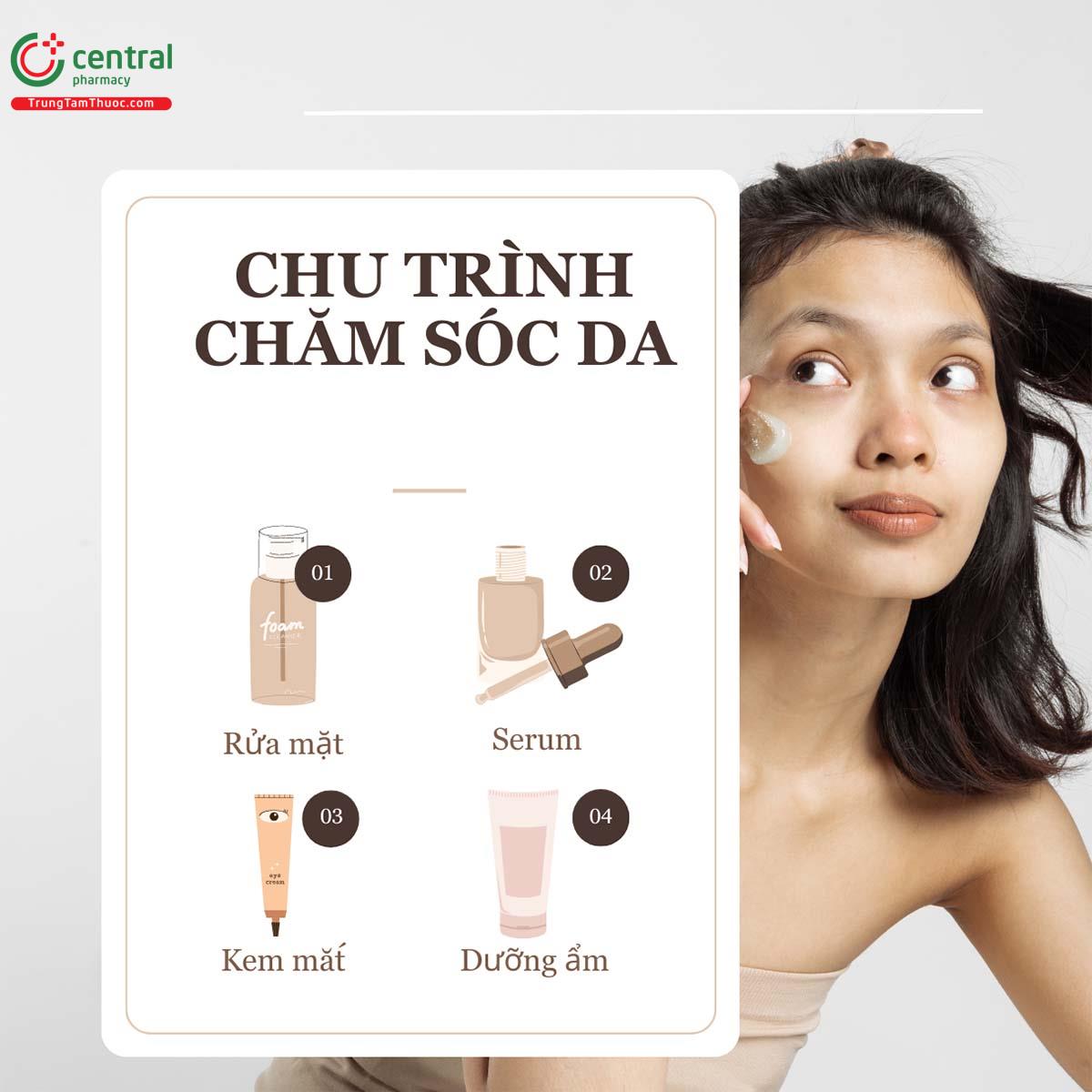 Các bước chăm sóc da có kem mắt